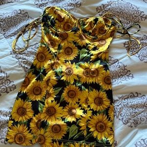 Dollskill Current Mood Fall Sunflower silk dress
